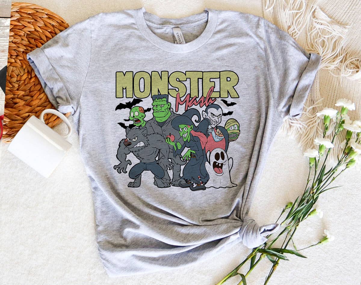 Monster Mash Cute Halloween Graphic - Adult & Kids T-Shirts, Sweatshirts & Hoodies apparel design preview 1