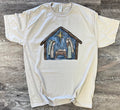 Watercolor Night Jesus Was Born Nativity On Silver - Adult & Kids T-Shirts, Sweatshirts & Hoodies apparel design preview 1