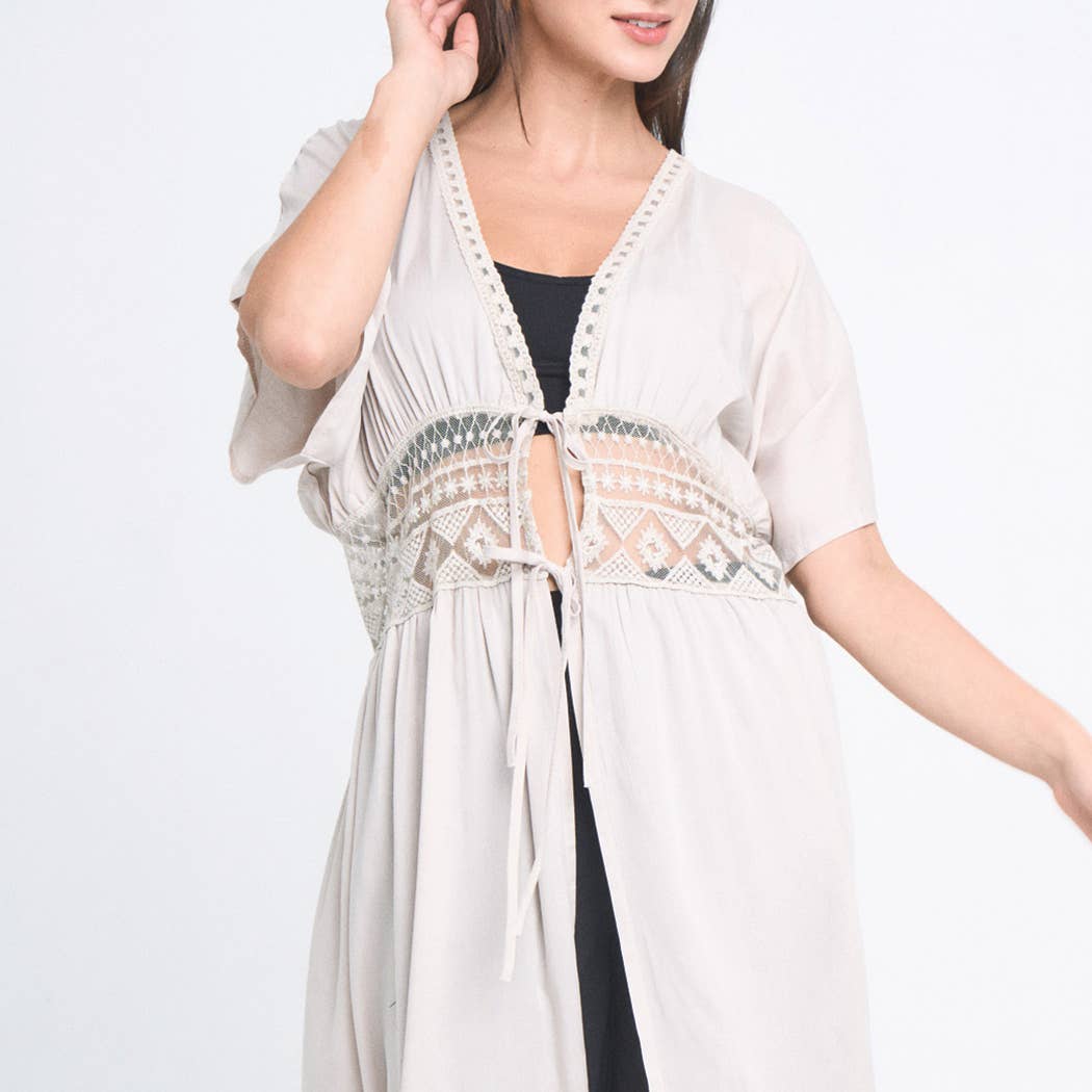 Lace Trim Long Cardigan - Adult & Kids T-Shirts, Sweatshirts & Hoodies apparel design preview 1