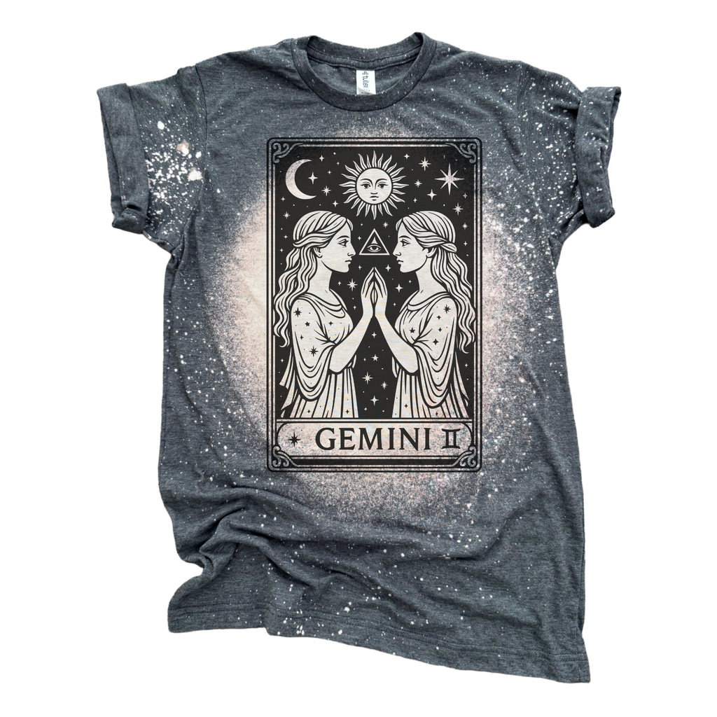 Gemini Tarot Bleached Zodiac - Adult & Kids T-Shirts, Sweatshirts & Hoodies apparel design preview 1