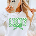 Lucky Coquette Bow St. Patrick's Day Graphic Crewneck - Adult & Kids T-Shirts, Sweatshirts & Hoodies apparel design preview 1
