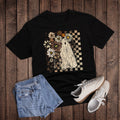 Halloween Boho Checkered Ghost Graphic - Adult & Kids T-Shirts, Sweatshirts & Hoodies apparel design preview 1