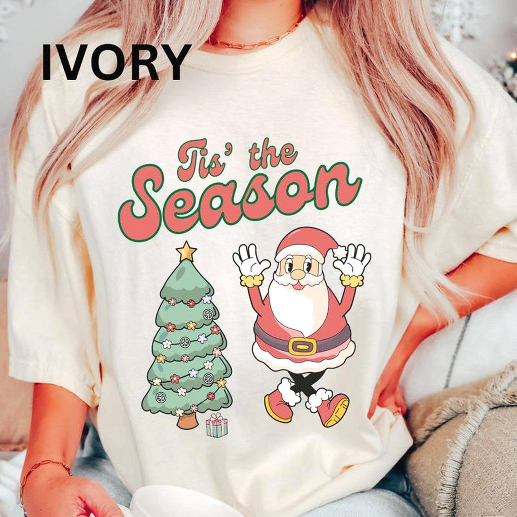 Tis the Season Tree and Santa Casual Unisex Christmas - Adult & Kids T-Shirts, Sweatshirts & Hoodies apparel design preview 1