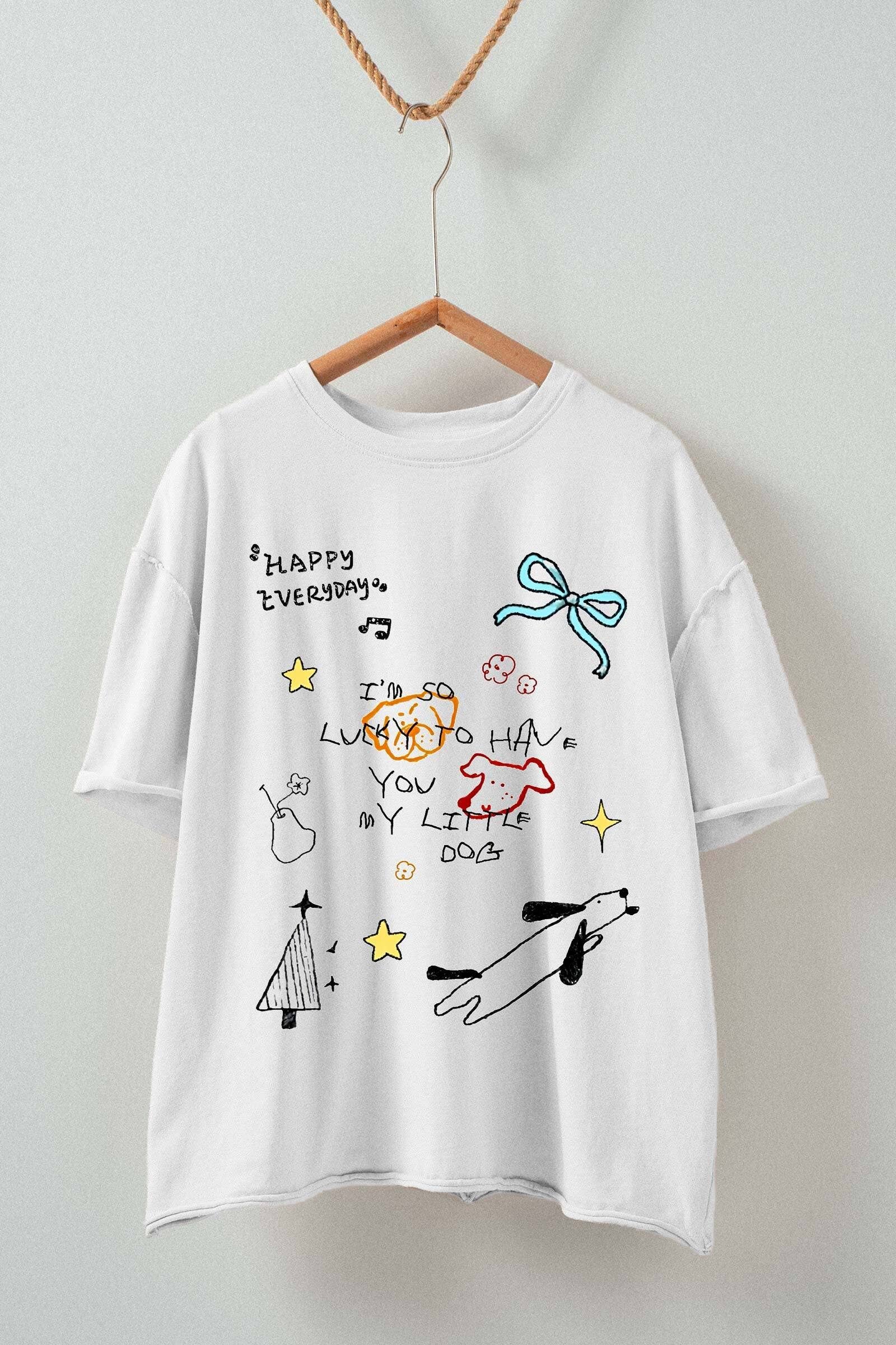 Whimsical Dog Doodle Graphic - Adult & Kids T-Shirts, Sweatshirts & Hoodies apparel design preview 1