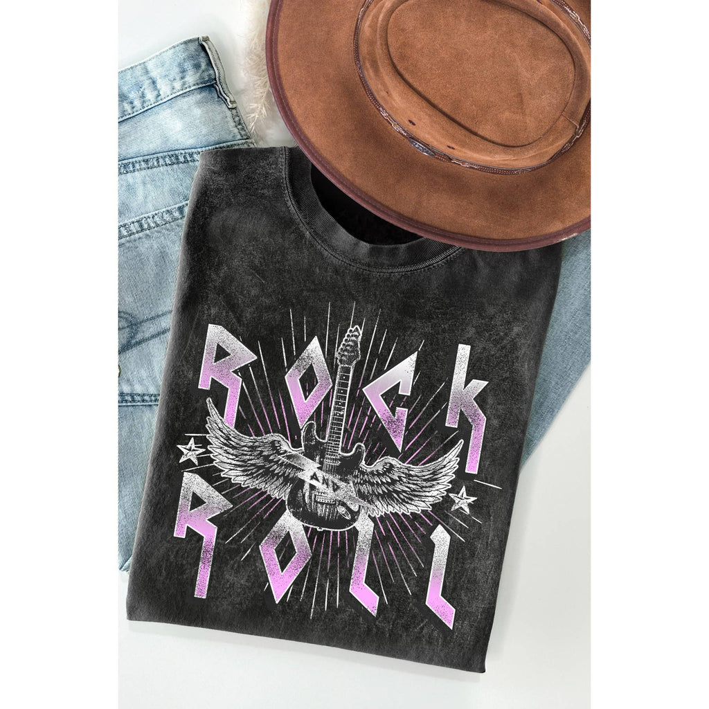 Rock Roll Vintage Mineral Wash - Adult & Kids T-Shirts, Sweatshirts & Hoodies apparel design preview 1