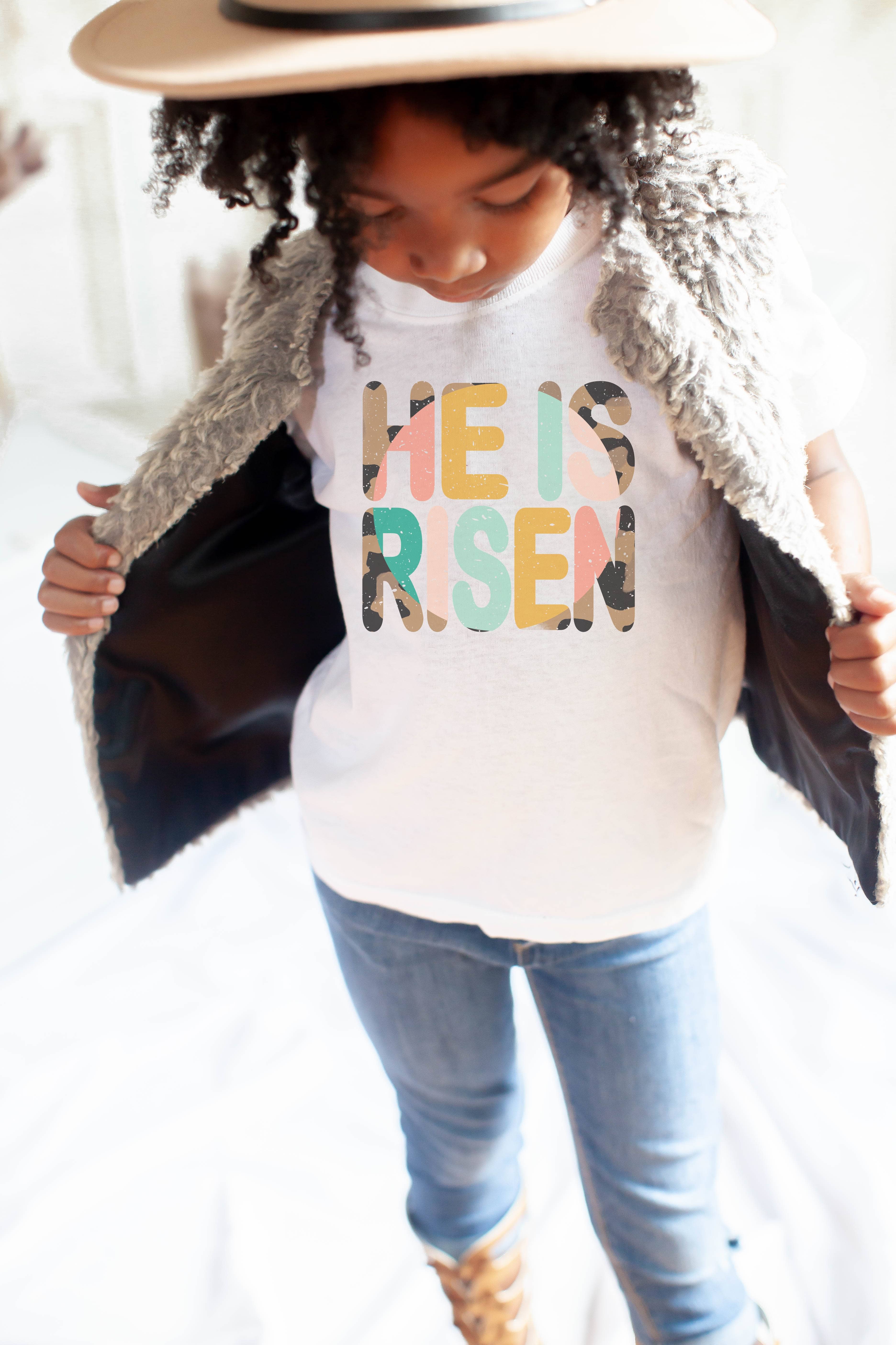 Youth Leopard He Is Risen Easter Graphic Religous - Adult & Kids T-Shirts, Sweatshirts & Hoodies apparel design preview 1