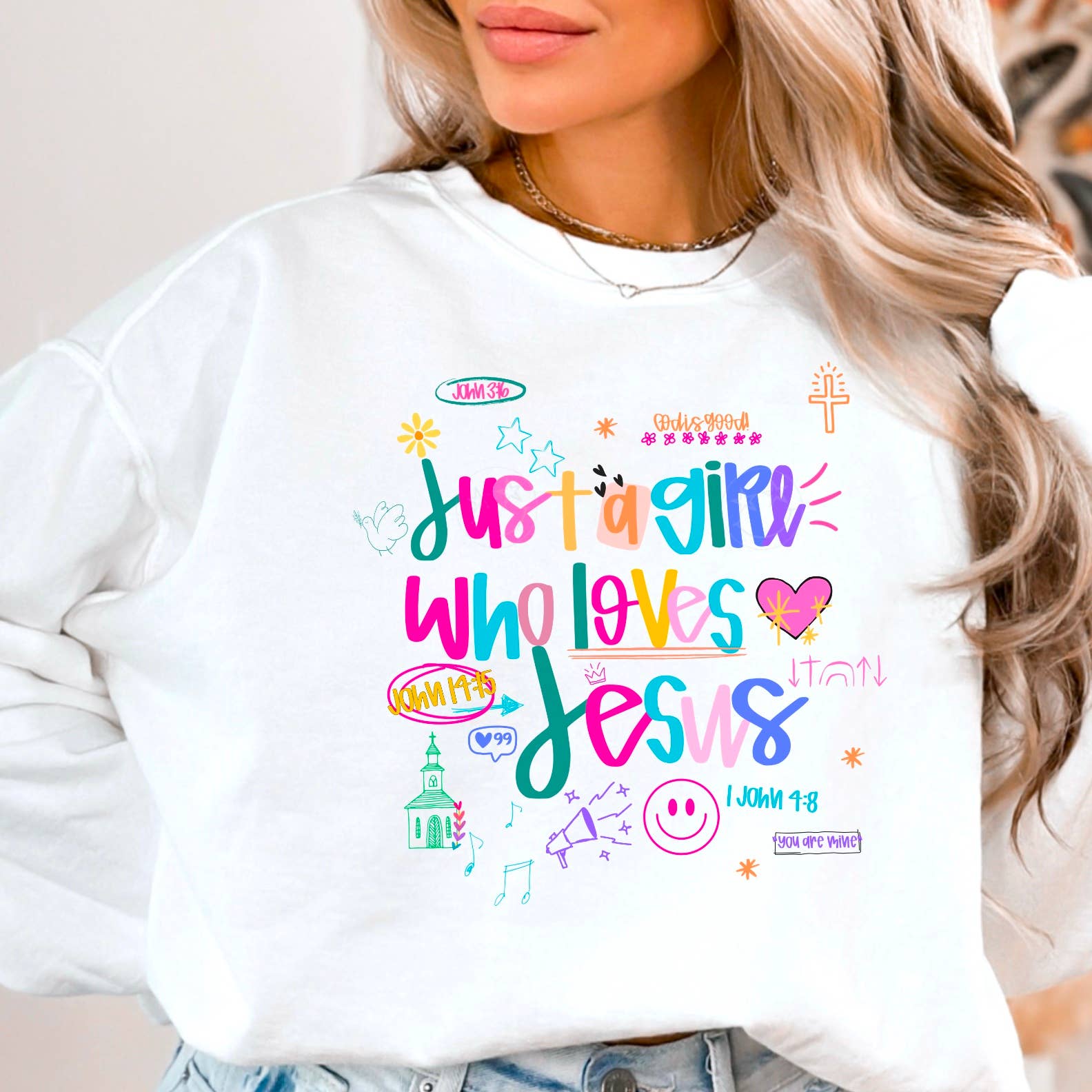 Just A Girl Who Loves Jesus Graphic Christian - Adult & Kids T-Shirts, Sweatshirts & Hoodies apparel design preview 1