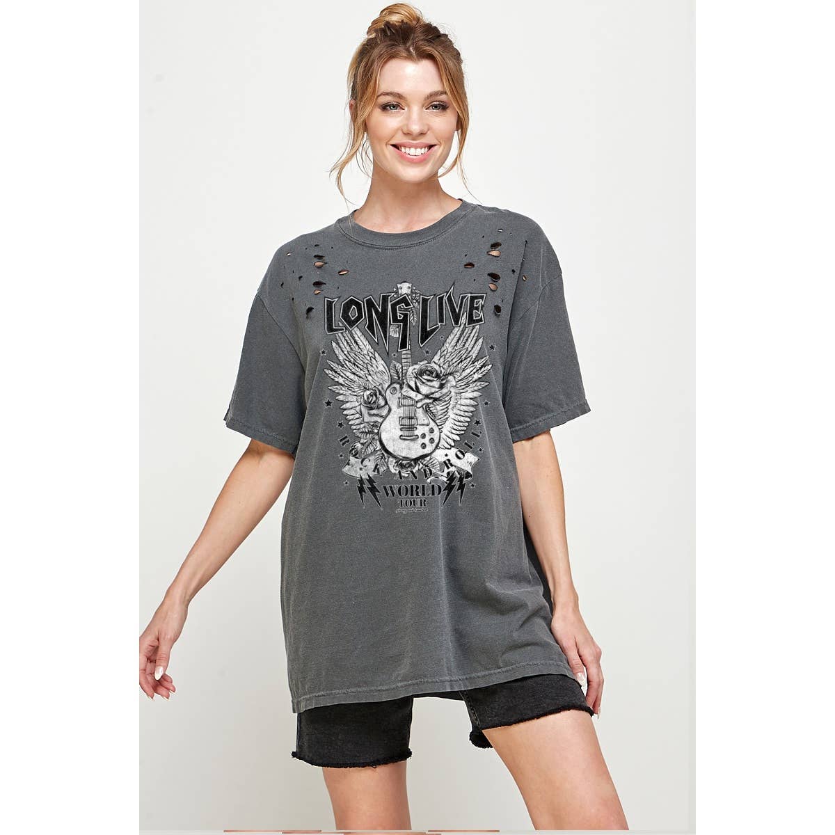 Long Live Rock and Roll Vintage Laser Cut Oversized - Adult & Kids T-Shirts, Sweatshirts & Hoodies apparel design preview 1