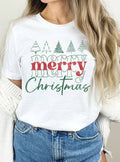 Merry Christmas Trees Graphic - Adult & Kids T-Shirts, Sweatshirts & Hoodies apparel design preview 1