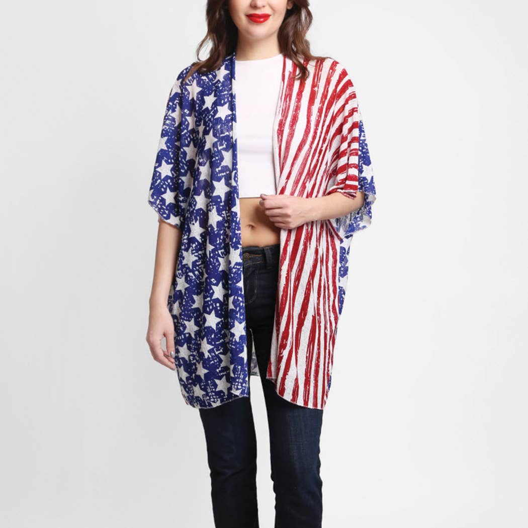USA Flag Printed Cover-Up - Adult & Kids T-Shirts, Sweatshirts & Hoodies apparel design preview 1