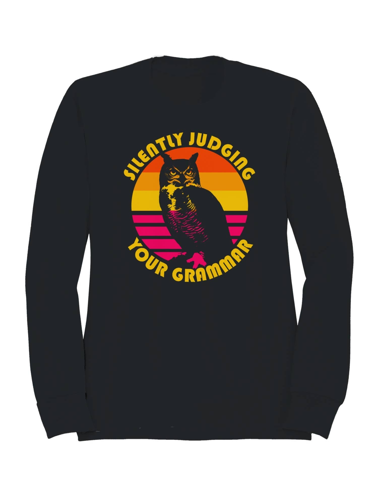 Silently Judging Your Grammar Owl Men's - Adult & Kids T-Shirts, Sweatshirts & Hoodies apparel design preview 1