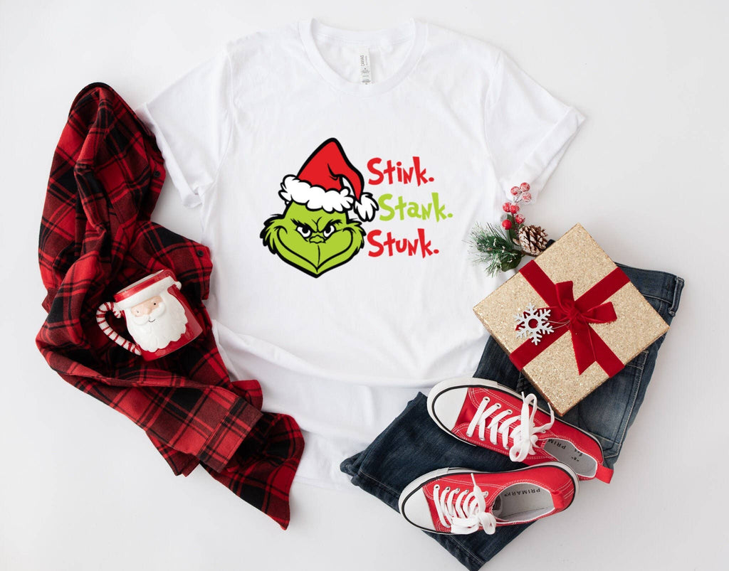 Stink Stank Stunk Grinch Tis the Season Christmas - Adult & Kids T-Shirts, Sweatshirts & Hoodies apparel design preview 1