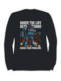 Smash Problems Robot Motivation Men's - Adult & Kids T-Shirts, Sweatshirts & Hoodies apparel design preview 1