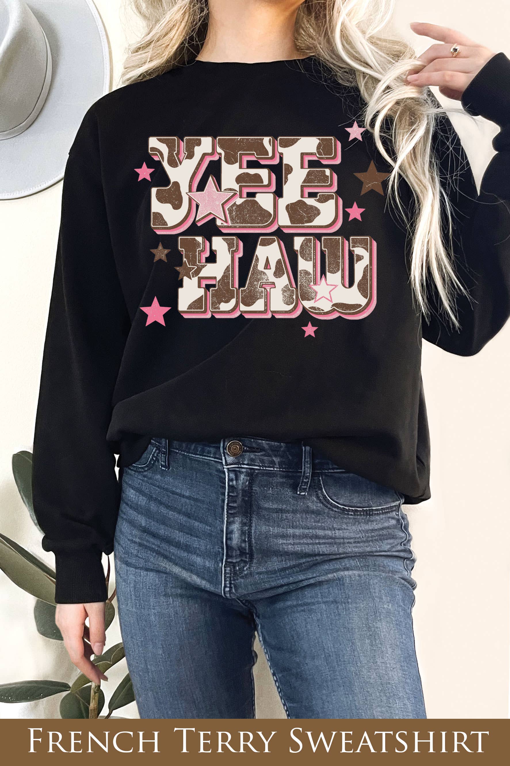 Yee Haw Graphic French Terry - Adult & Kids T-Shirts, Sweatshirts & Hoodies apparel design preview 1