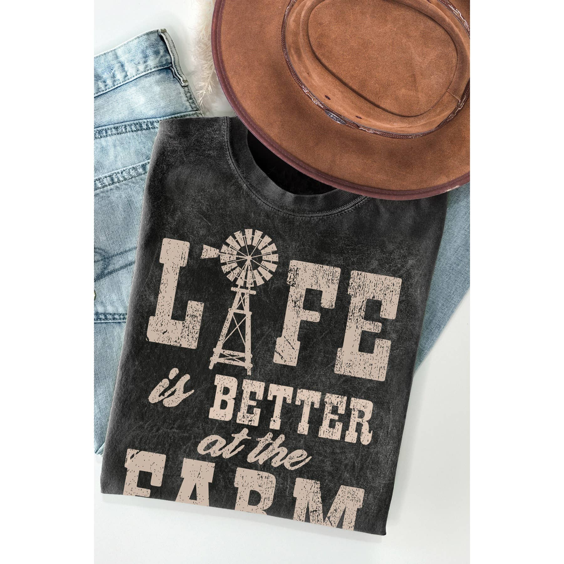 Life Is Better At the Fram Vintage Mineral Wash - Adult & Kids T-Shirts, Sweatshirts & Hoodies apparel design preview 1