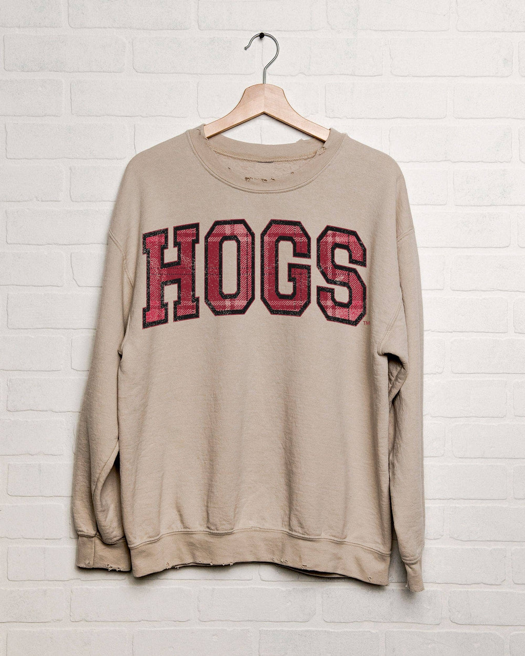 Arkansas Razorbacks Hogs Tartan Sand Thrifted - Adult & Kids T-Shirts, Sweatshirts & Hoodies apparel design preview 1