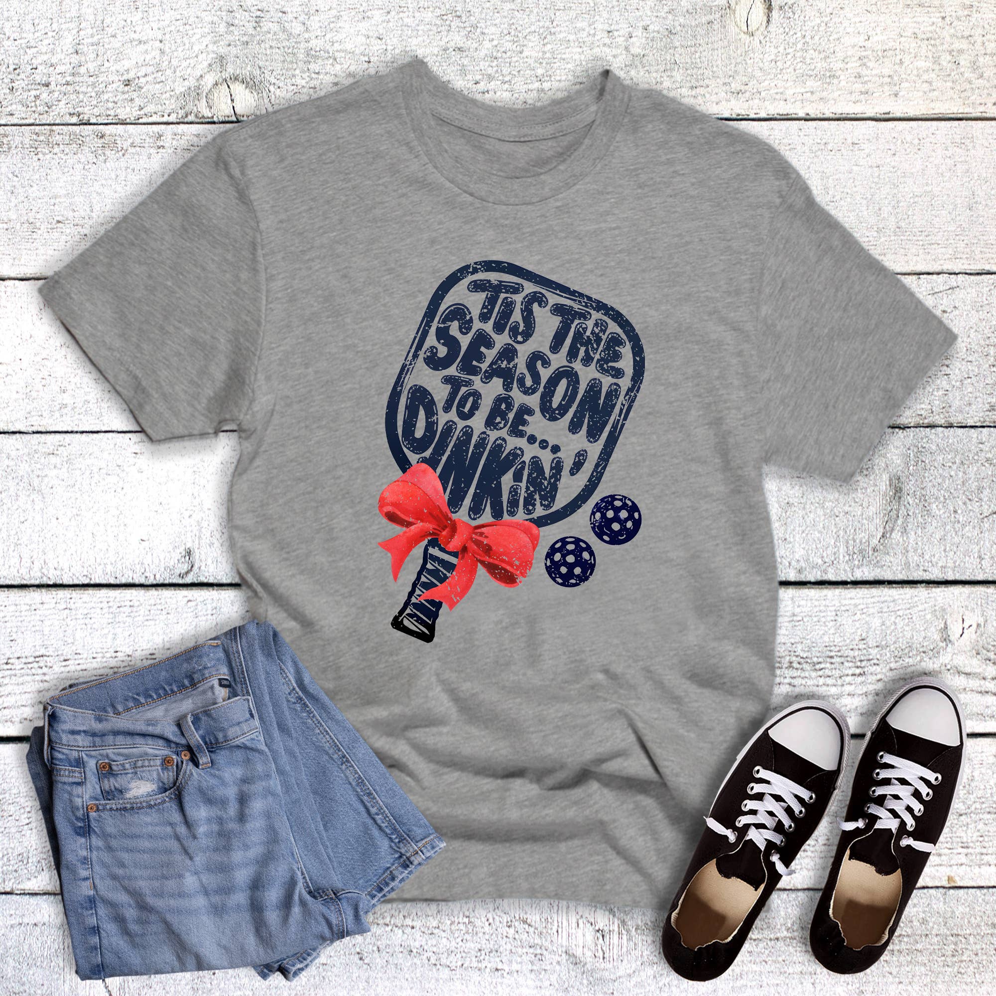 Christmas Pickleball Tis the Season To Be Dinkin - Adult & Kids T-Shirts, Sweatshirts & Hoodies apparel design preview 1