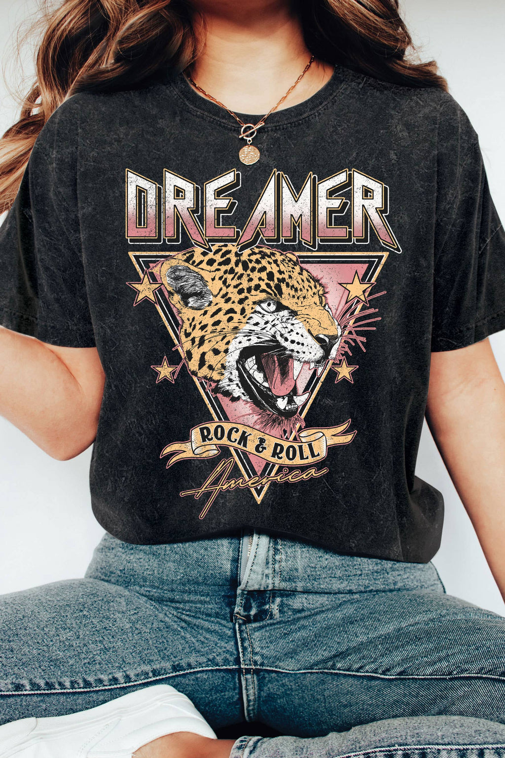 Dreamer Rock and Roll Leopard Mineral Graphic - Adult & Kids T-Shirts, Sweatshirts & Hoodies apparel design preview 1