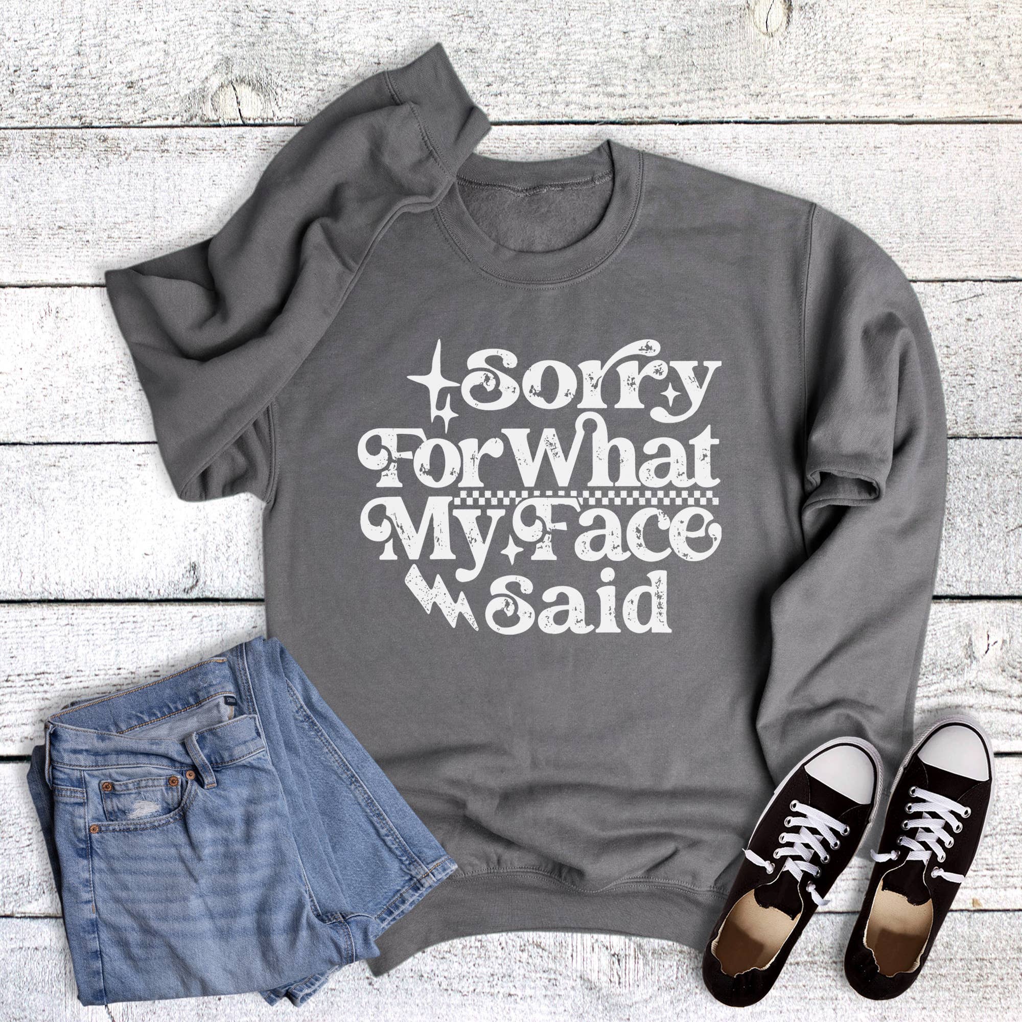 Funny Sorry For What My Face Said - Adult & Kids T-Shirts, Sweatshirts & Hoodies apparel design preview 1