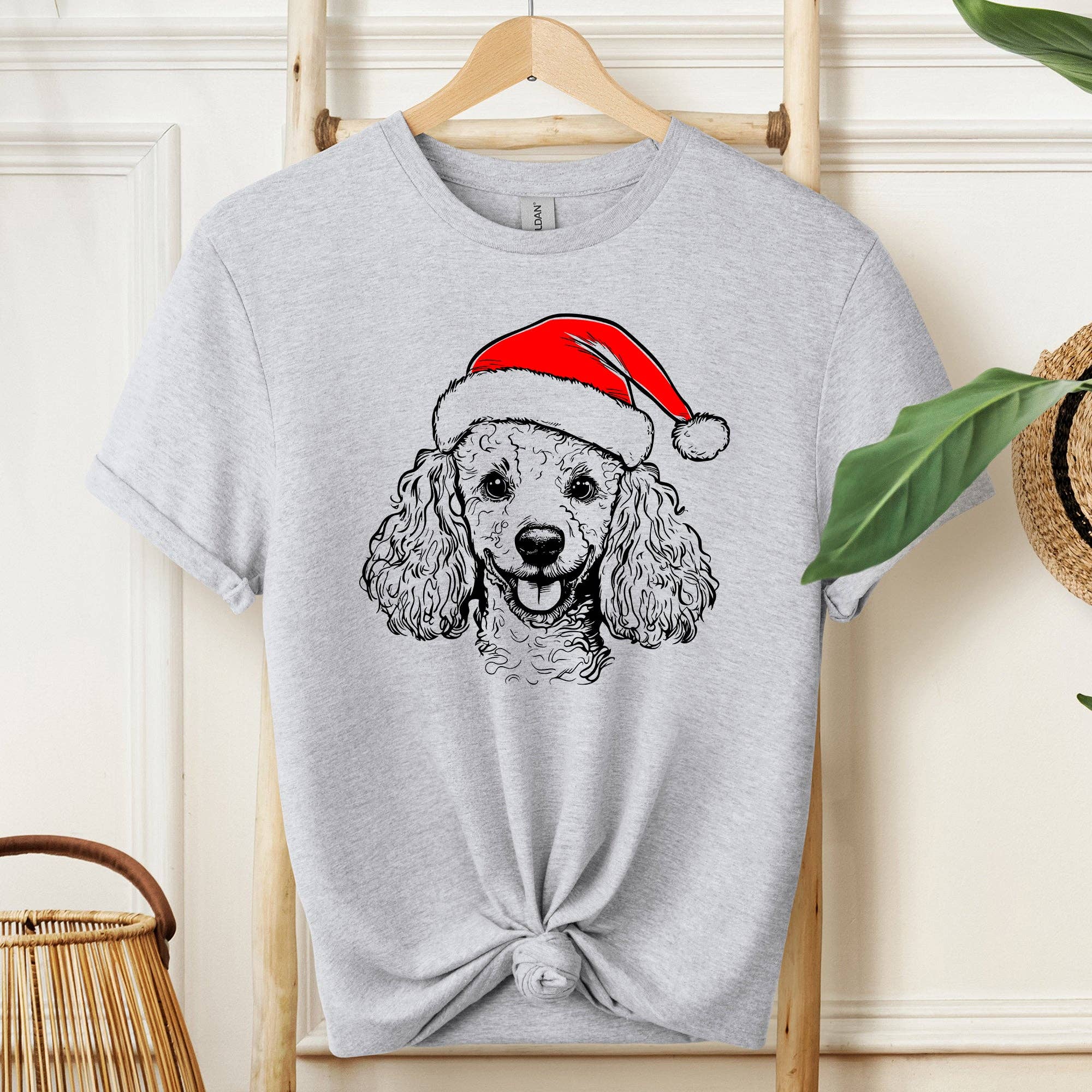 Poodle, Santa, Dog, Christmas, Lover, Pet - Adult & Kids T-Shirts, Sweatshirts & Hoodies apparel design preview 1