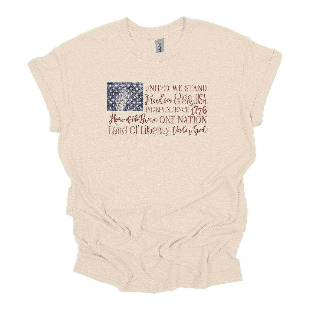 USA Flag with Words - Adult & Kids T-Shirts, Sweatshirts & Hoodies apparel design preview 1