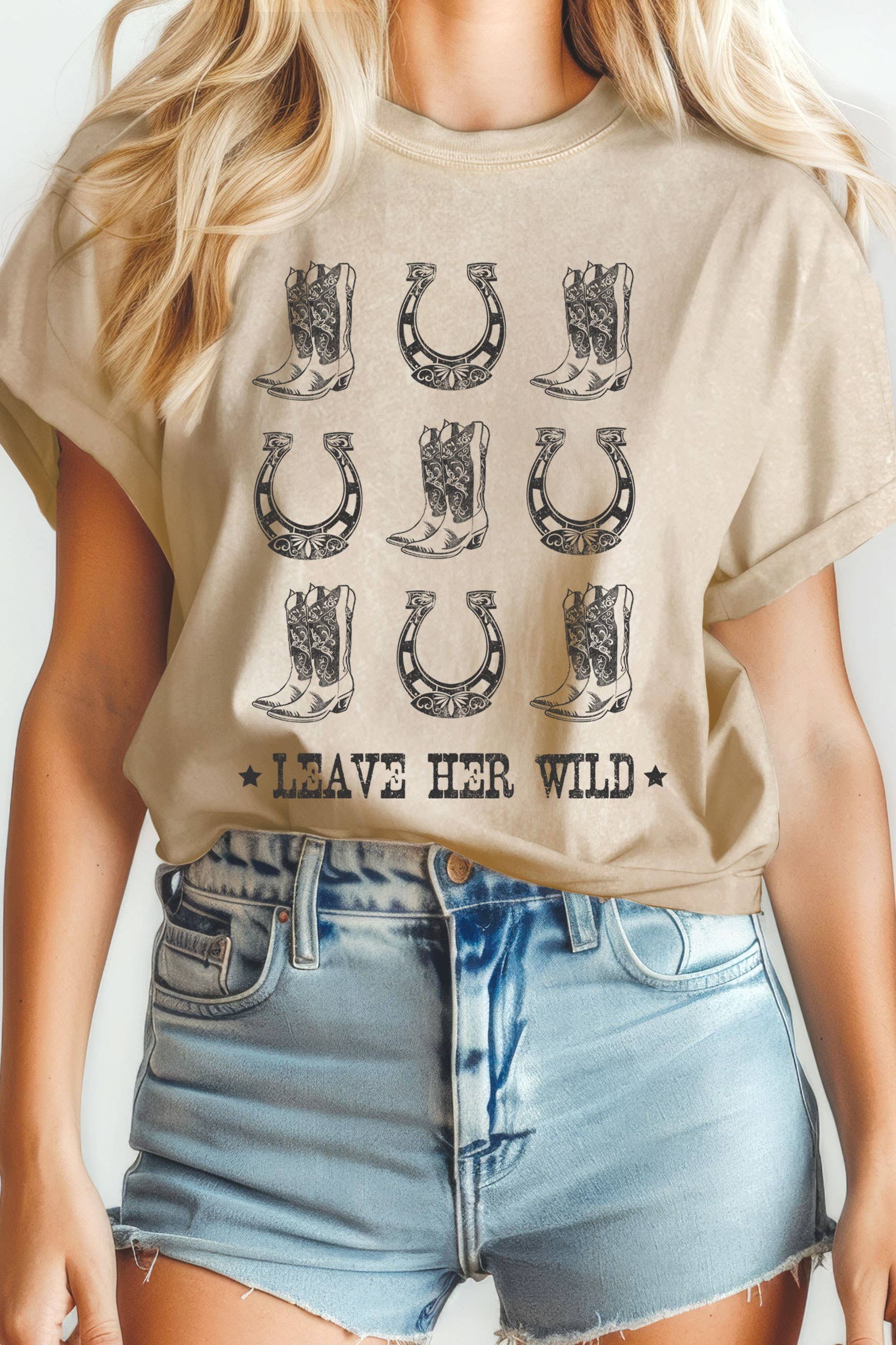 Leave Her Wild Boots Horseshoe Mineral Graphic - Adult & Kids T-Shirts, Sweatshirts & Hoodies apparel design preview 1