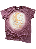 Boho Crescent Moon Florals Bleached - Adult & Kids T-Shirts, Sweatshirts & Hoodies apparel design preview 1