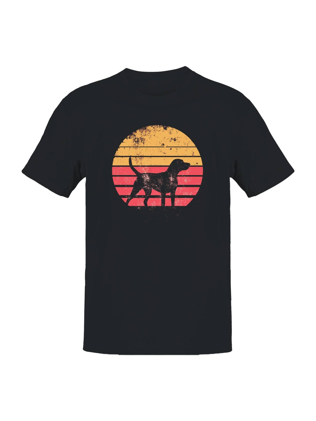Retro Sunset Dog Silhouette Men's - Adult & Kids T-Shirts, Sweatshirts & Hoodies apparel design preview 1