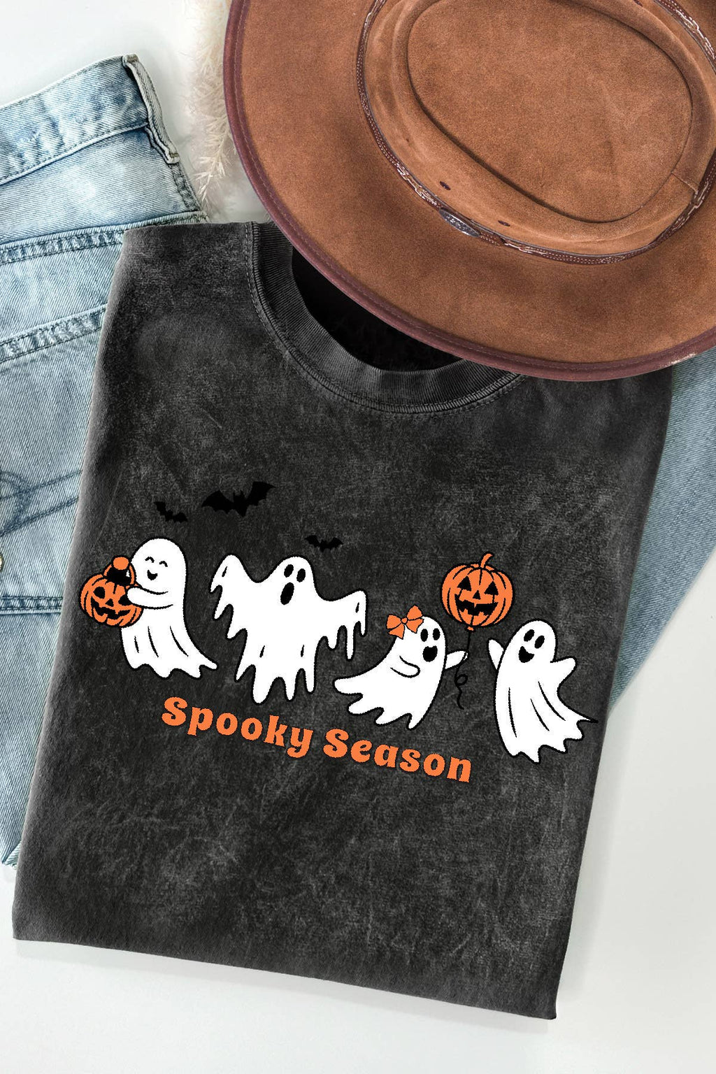 Women Halloween Graphic Print Mineral Wash Top - Adult & Kids T-Shirts, Sweatshirts & Hoodies apparel design preview 1