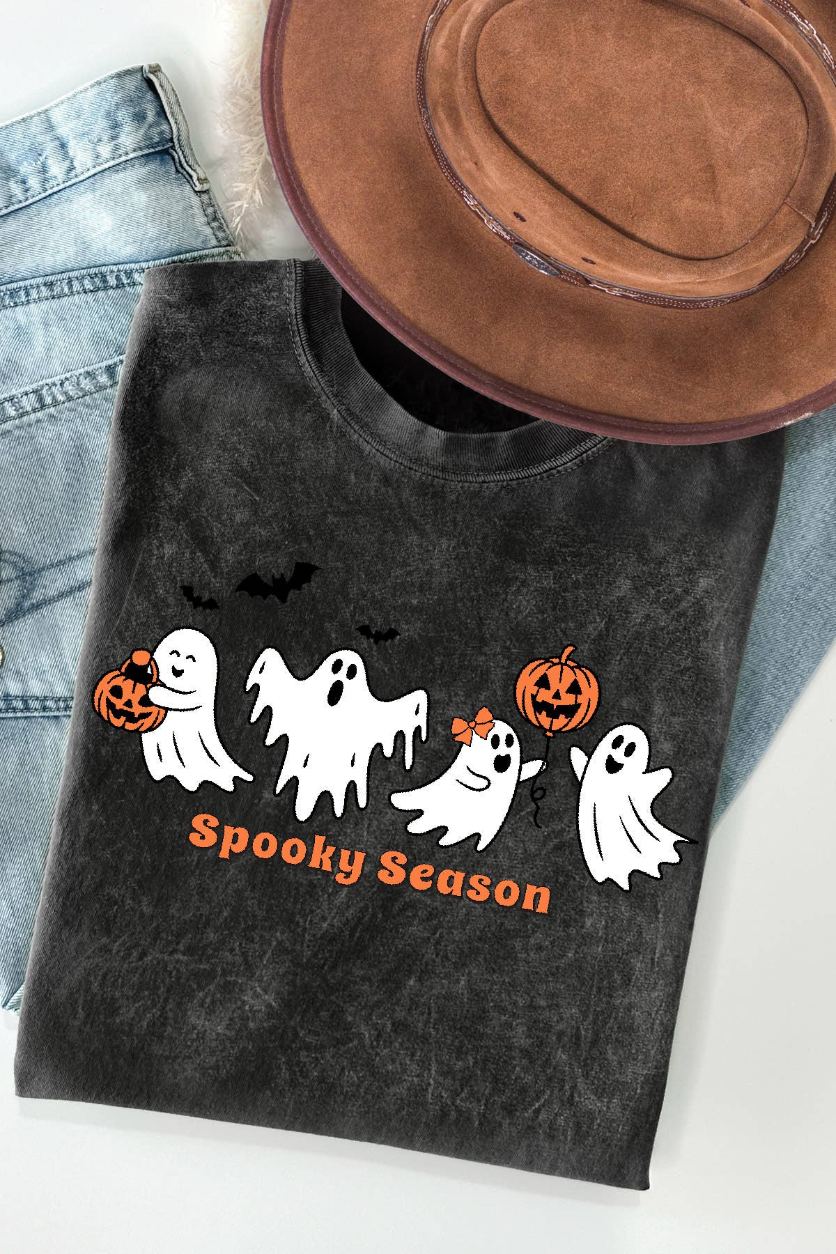 Women Halloween Graphic Print Mineral Wash Top - Adult & Kids T-Shirts, Sweatshirts & Hoodies apparel design preview 1