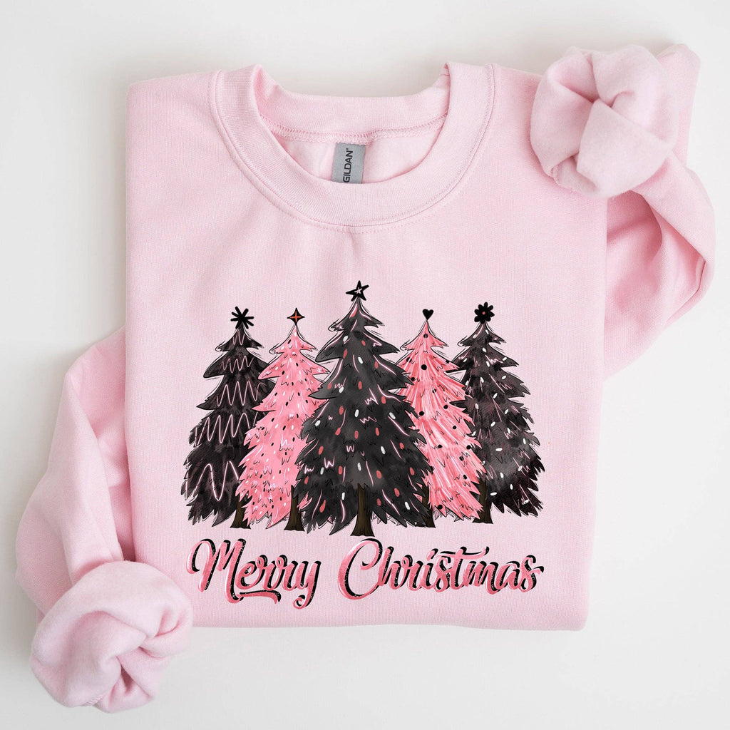 Merry Christmas Trees, Winter, Snow, Santa, Xmas - Adult & Kids T-Shirts, Sweatshirts & Hoodies apparel design preview 1