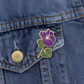 Violet Flower Enamel Pin February Birth Month - Adult & Kids T-Shirts, Sweatshirts & Hoodies apparel design preview 1