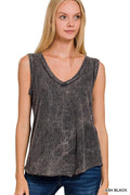 ..SI-25383 Crinkle Washed V-Neck Sleeveless Top - Adult & Kids T-Shirts, Sweatshirts & Hoodies apparel design preview 1