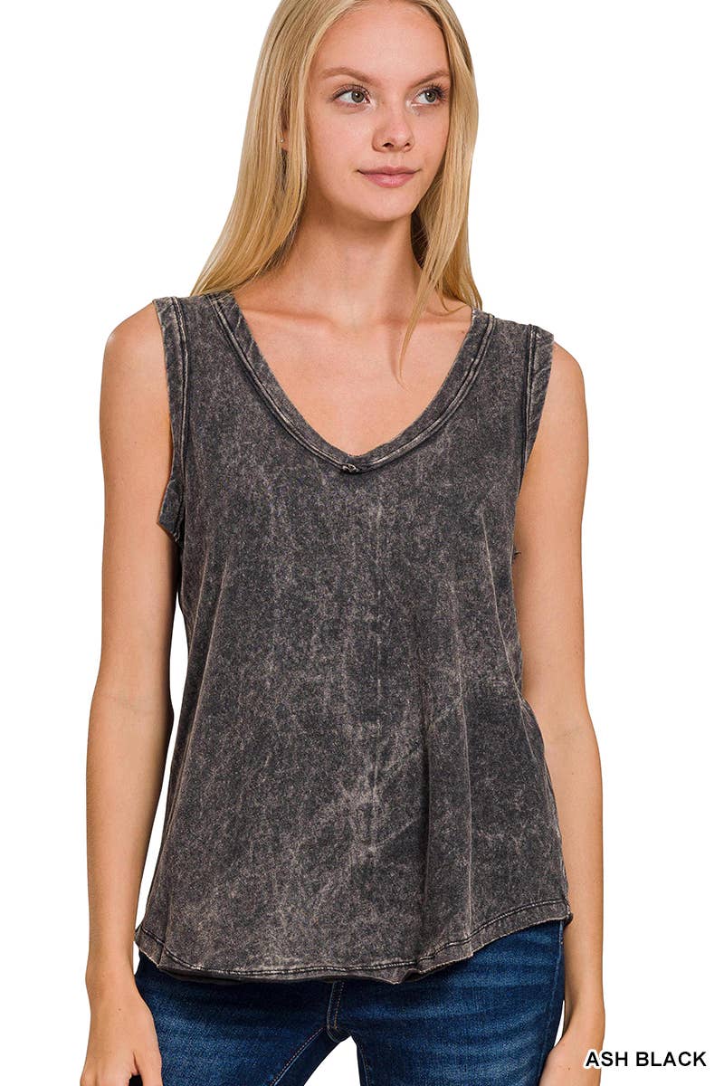 ..SI-25383 Crinkle Washed V-Neck Sleeveless Top - Adult & Kids T-Shirts, Sweatshirts & Hoodies apparel design preview 1