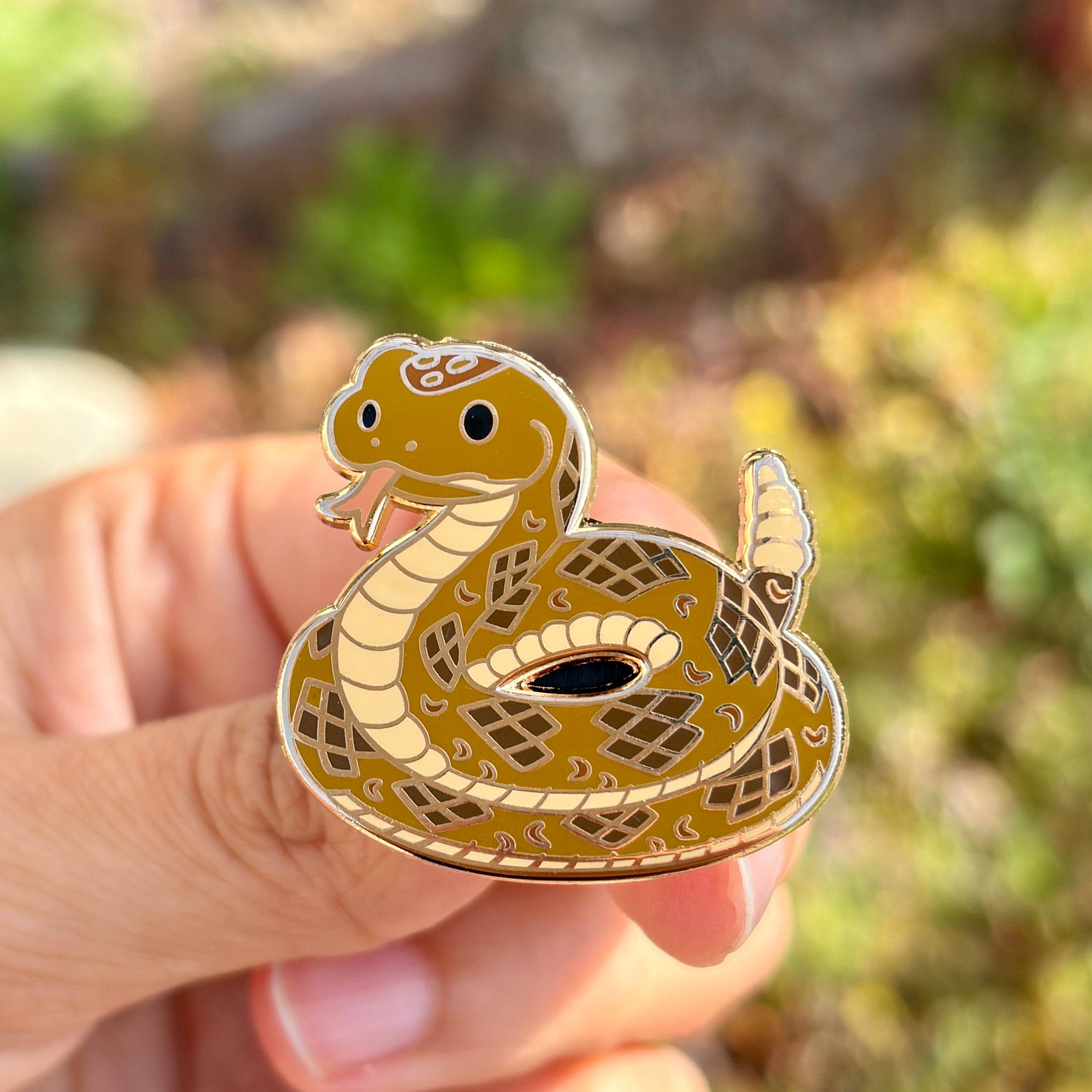 Rattlesnake Enamel Pin, Reptile Lover Gift, Western - Adult & Kids T-Shirts, Sweatshirts & Hoodies apparel design preview 1