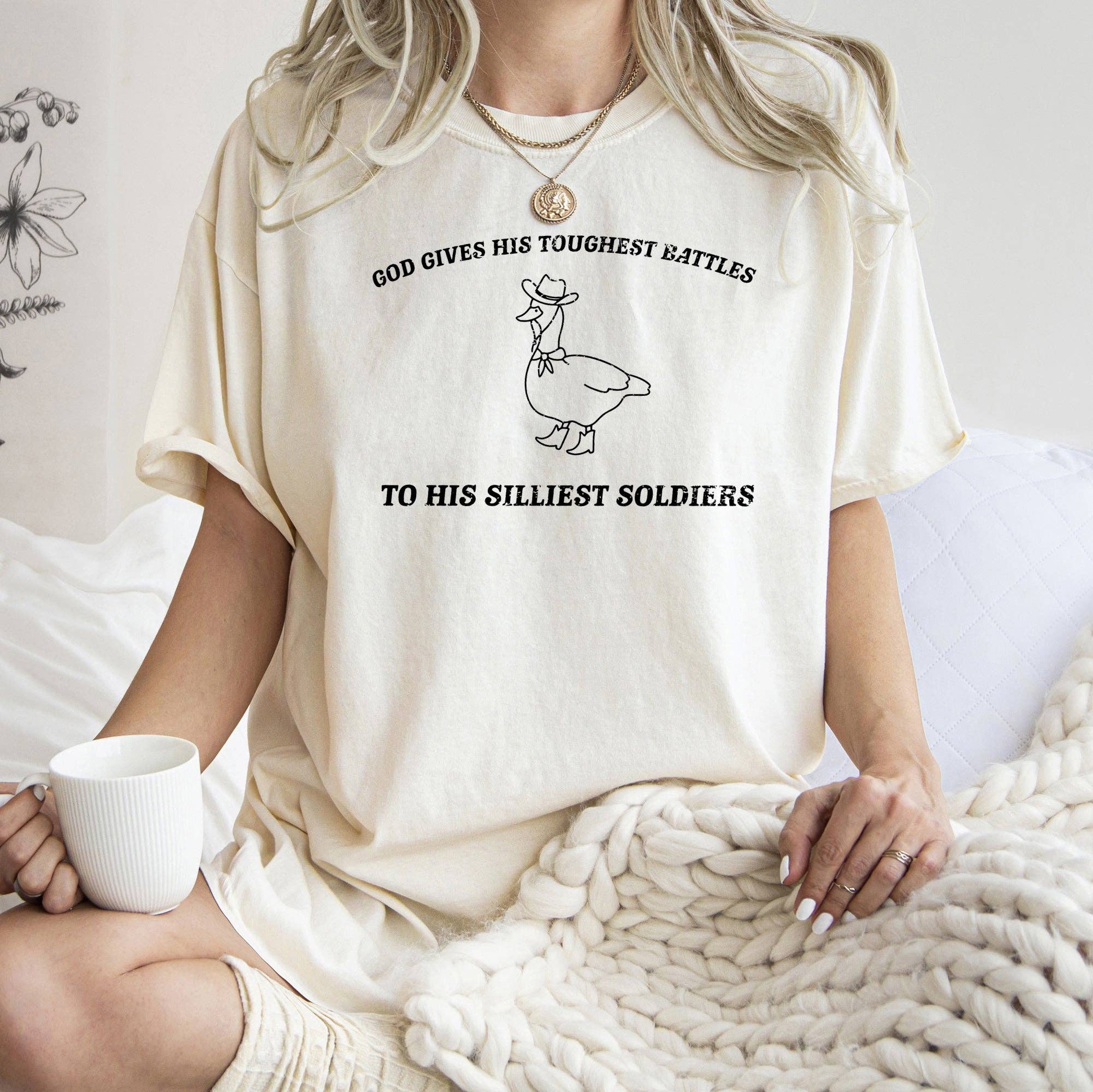Toughest Battles, Silliest Soldier, Goose, Meme, - Adult & Kids T-Shirts, Sweatshirts & Hoodies apparel design preview 1