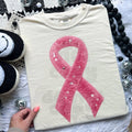 Faux Yarn Breast Cancer Awareness Ribbon - Adult & Kids T-Shirts, Sweatshirts & Hoodies apparel design preview 1
