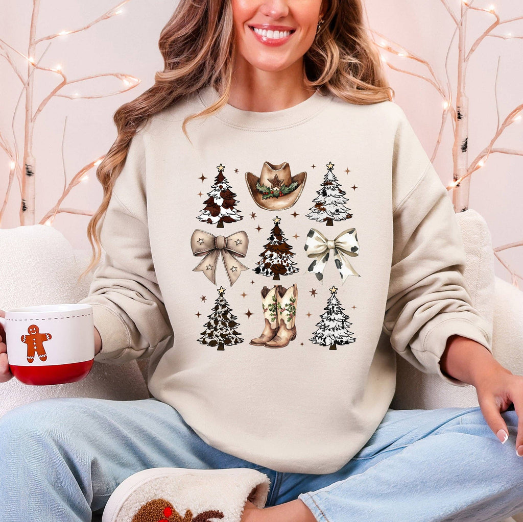 Cowboy Christmas, Western, Boots, Country - Adult & Kids T-Shirts, Sweatshirts & Hoodies apparel design preview 1