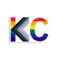 Kc Text Progress Pride Flag Die-Cut Sticker - Adult & Kids T-Shirts, Sweatshirts & Hoodies apparel design preview 1
