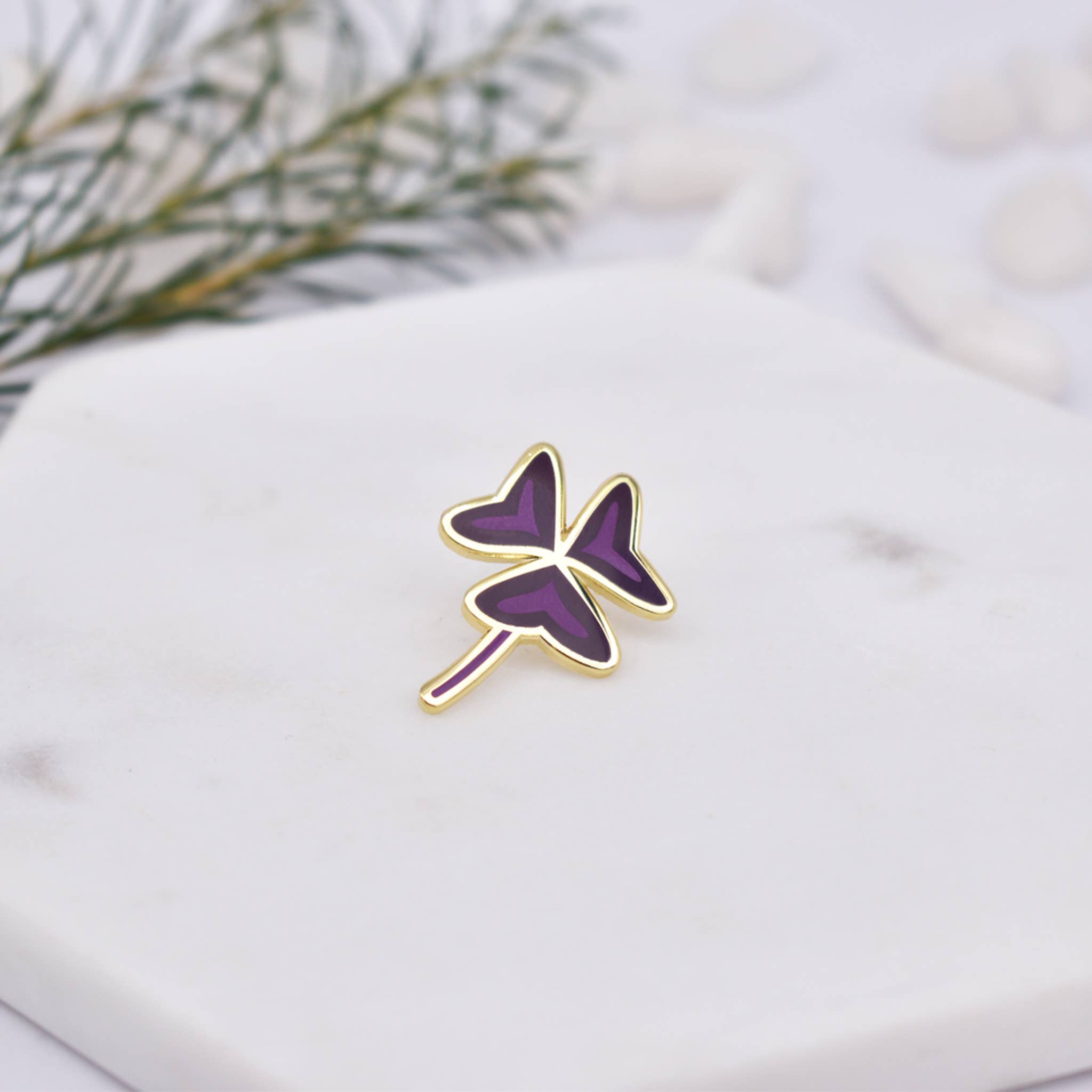 Oxalis Plant Enamel Pin - Adult & Kids T-Shirts, Sweatshirts & Hoodies apparel design preview 1