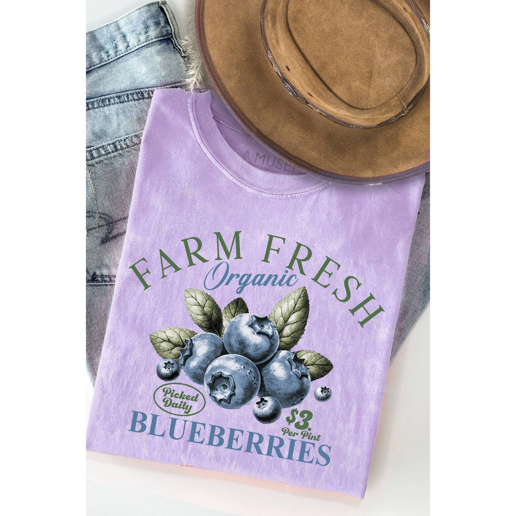 Farm Fresh Blueberries Mineral Wash - Adult & Kids T-Shirts, Sweatshirts & Hoodies apparel design preview 1