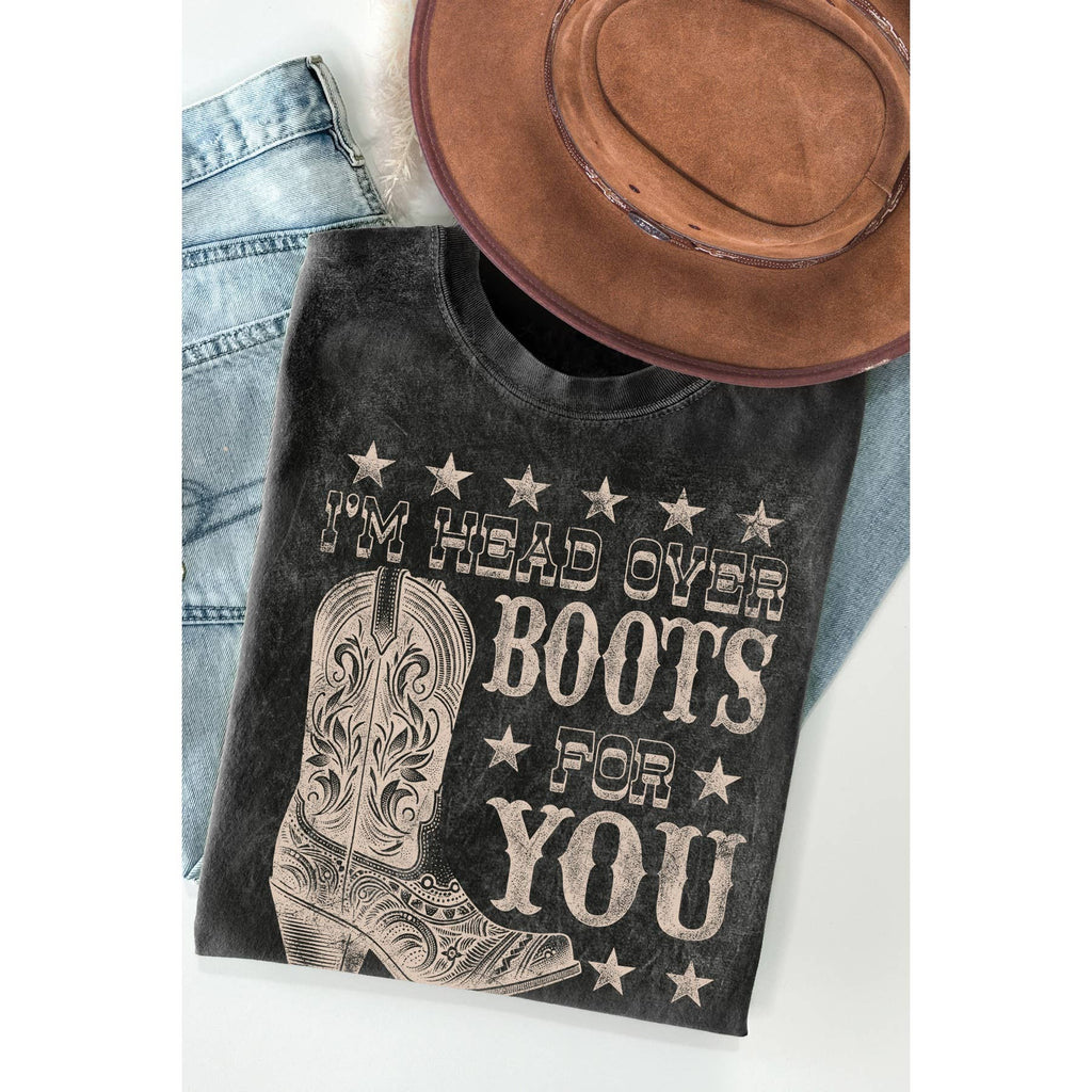 I Am Head Over Boots 4 You Mineral Washed - Adult & Kids T-Shirts, Sweatshirts & Hoodies apparel design preview 1