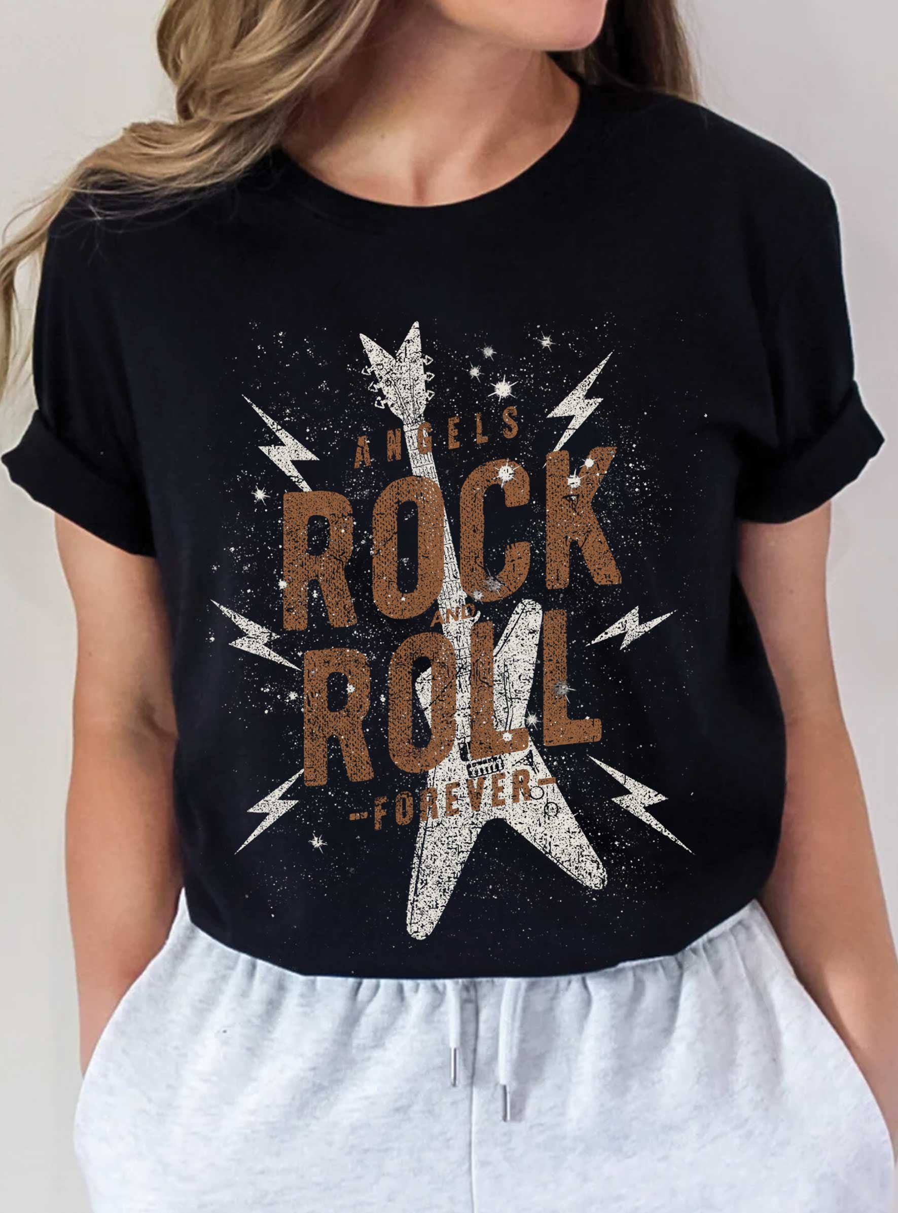 Angels Rock and Roll Forever Graphic - Adult & Kids T-Shirts, Sweatshirts & Hoodies apparel design preview 1