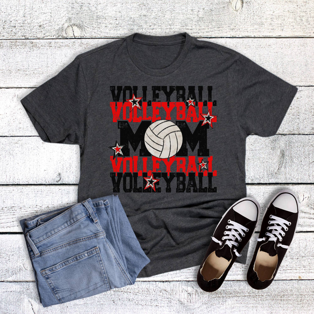Custom Volleyball Mom Stars Graphic - Adult & Kids T-Shirts, Sweatshirts & Hoodies apparel design preview 1