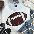 Sequin Football Chenille Patch Crewneck - Adult & Kids T-Shirts, Sweatshirts & Hoodies apparel design preview 1