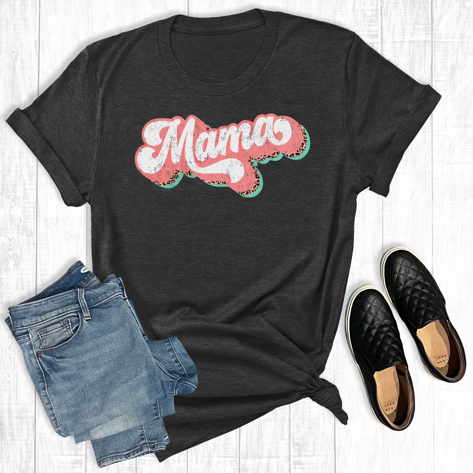 Retro Leopard Mama - Adult & Kids T-Shirts, Sweatshirts & Hoodies apparel design preview 1