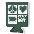 Peace Love Iowa Can Cooler - Adult & Kids T-Shirts, Sweatshirts & Hoodies apparel design preview 1