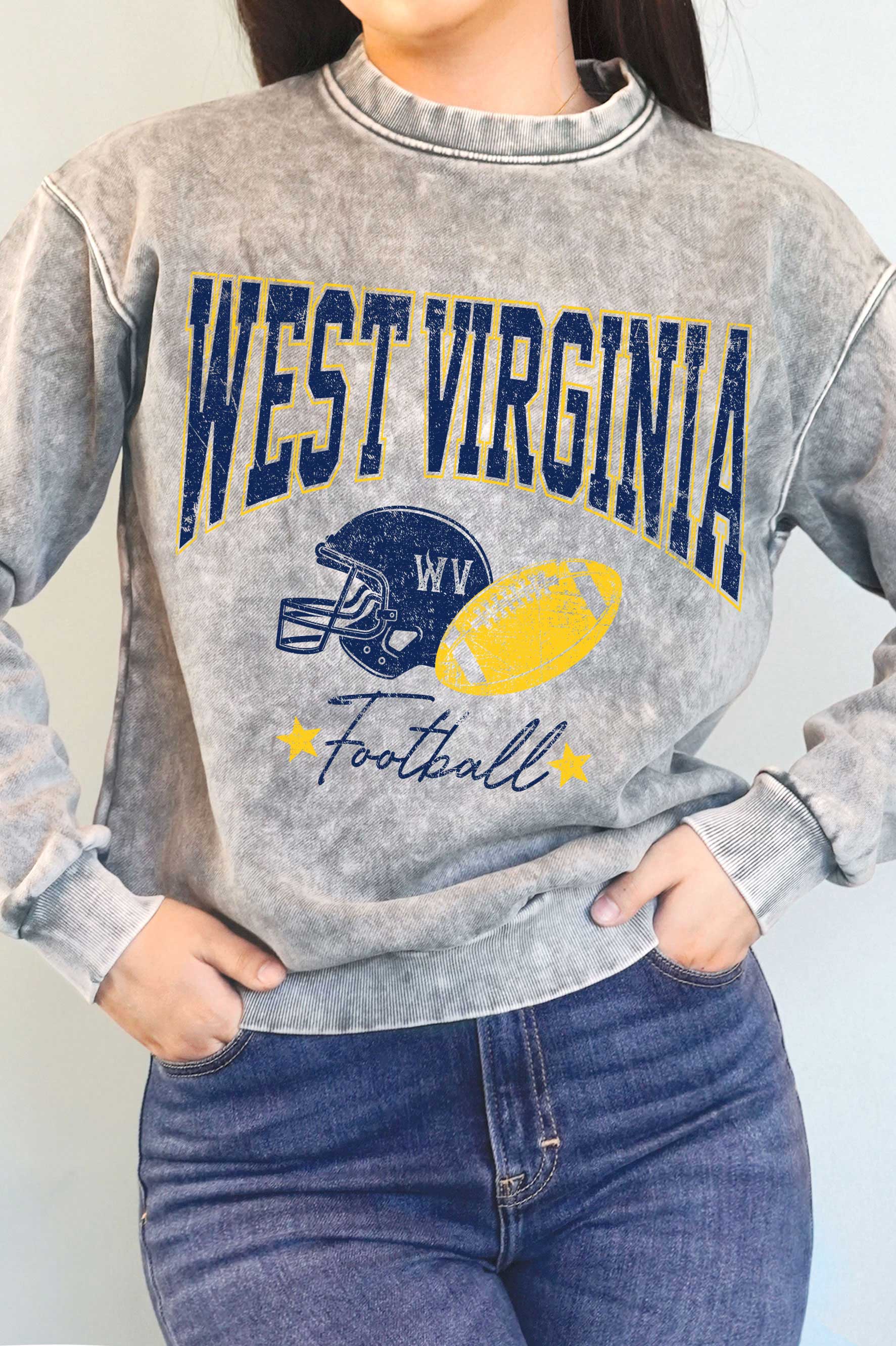 West Virginia Football Mineral Graphic Brushed - Adult & Kids T-Shirts, Sweatshirts & Hoodies apparel design preview 1