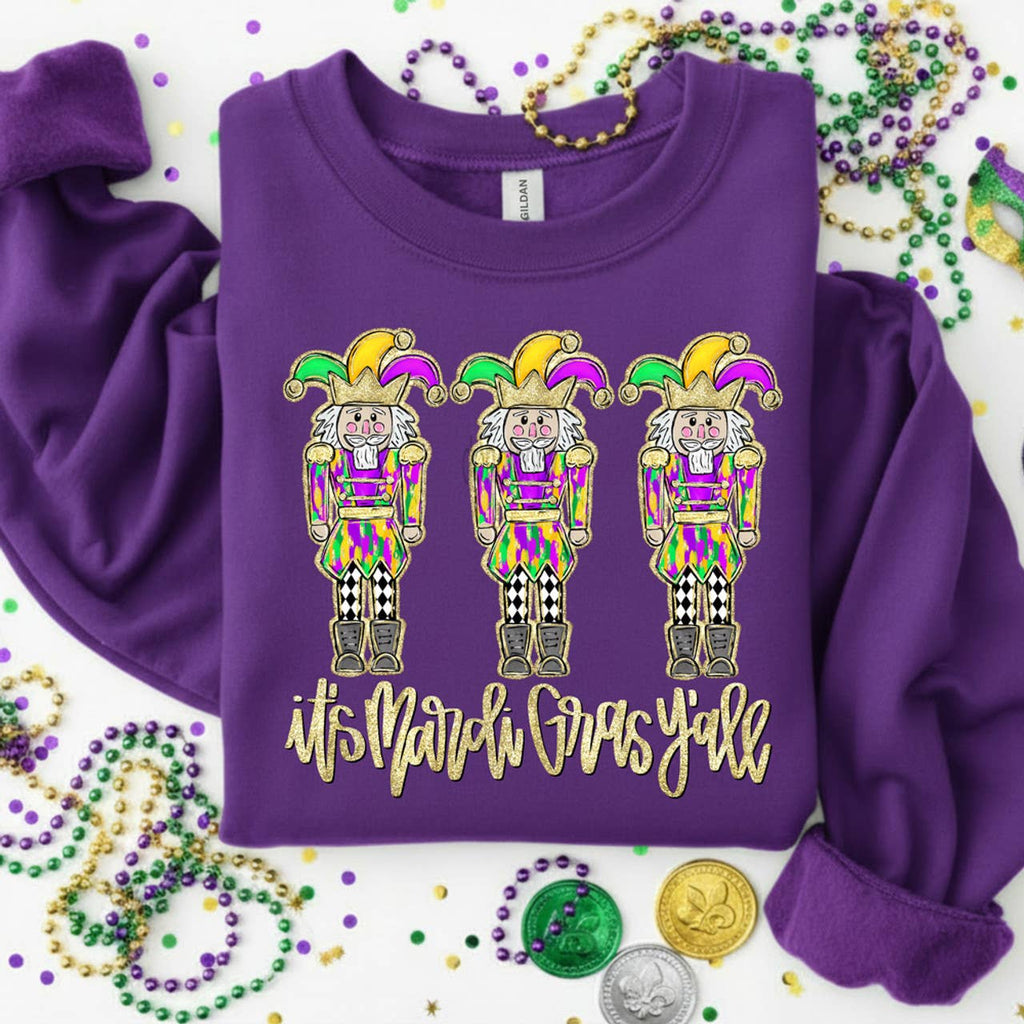 It'S Mardi Gras Y'All Nutcrackers - Adult & Kids T-Shirts, Sweatshirts & Hoodies apparel design preview 1