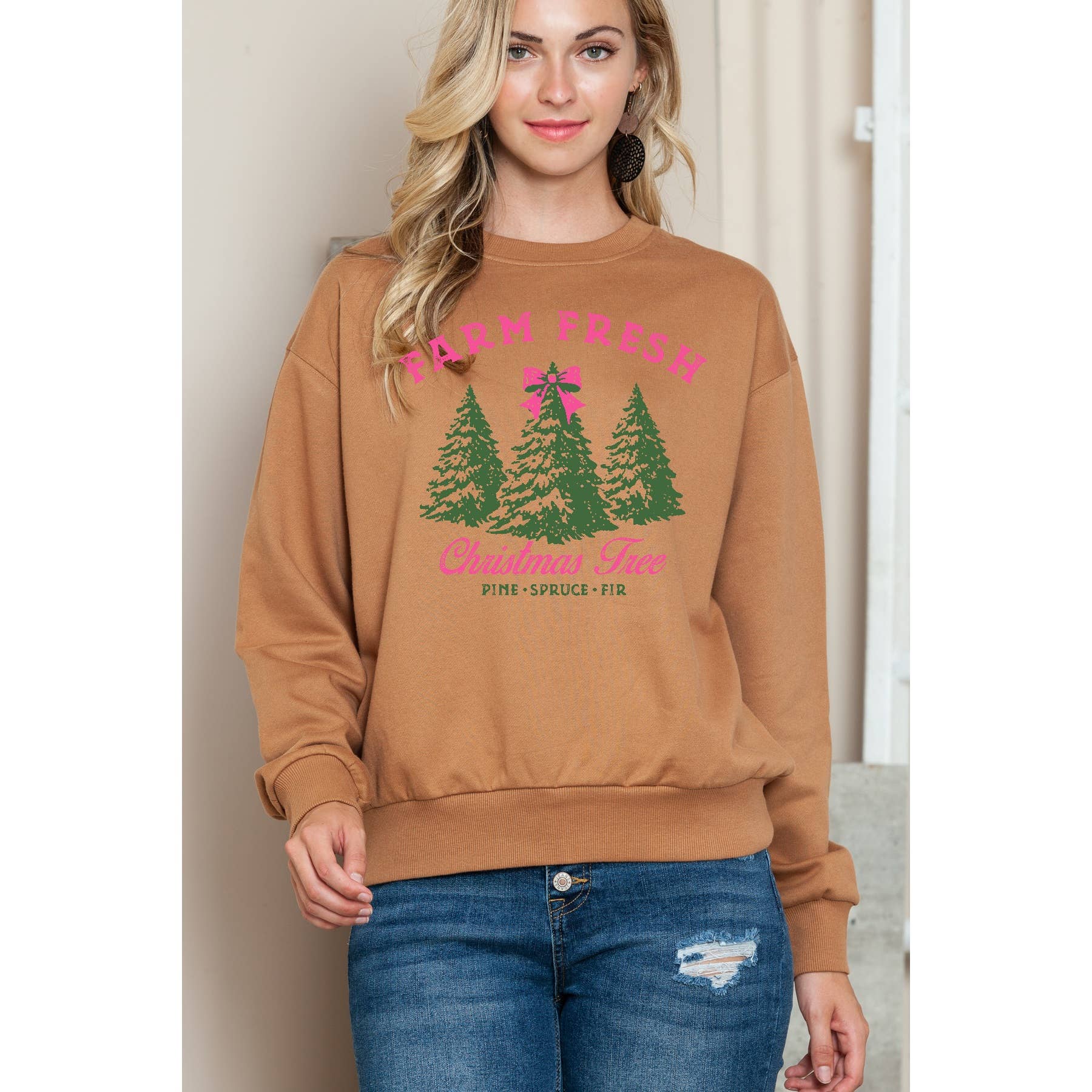 Farm Fresh Christmas Tree Crewneck - Adult & Kids T-Shirts, Sweatshirts & Hoodies apparel design preview 1